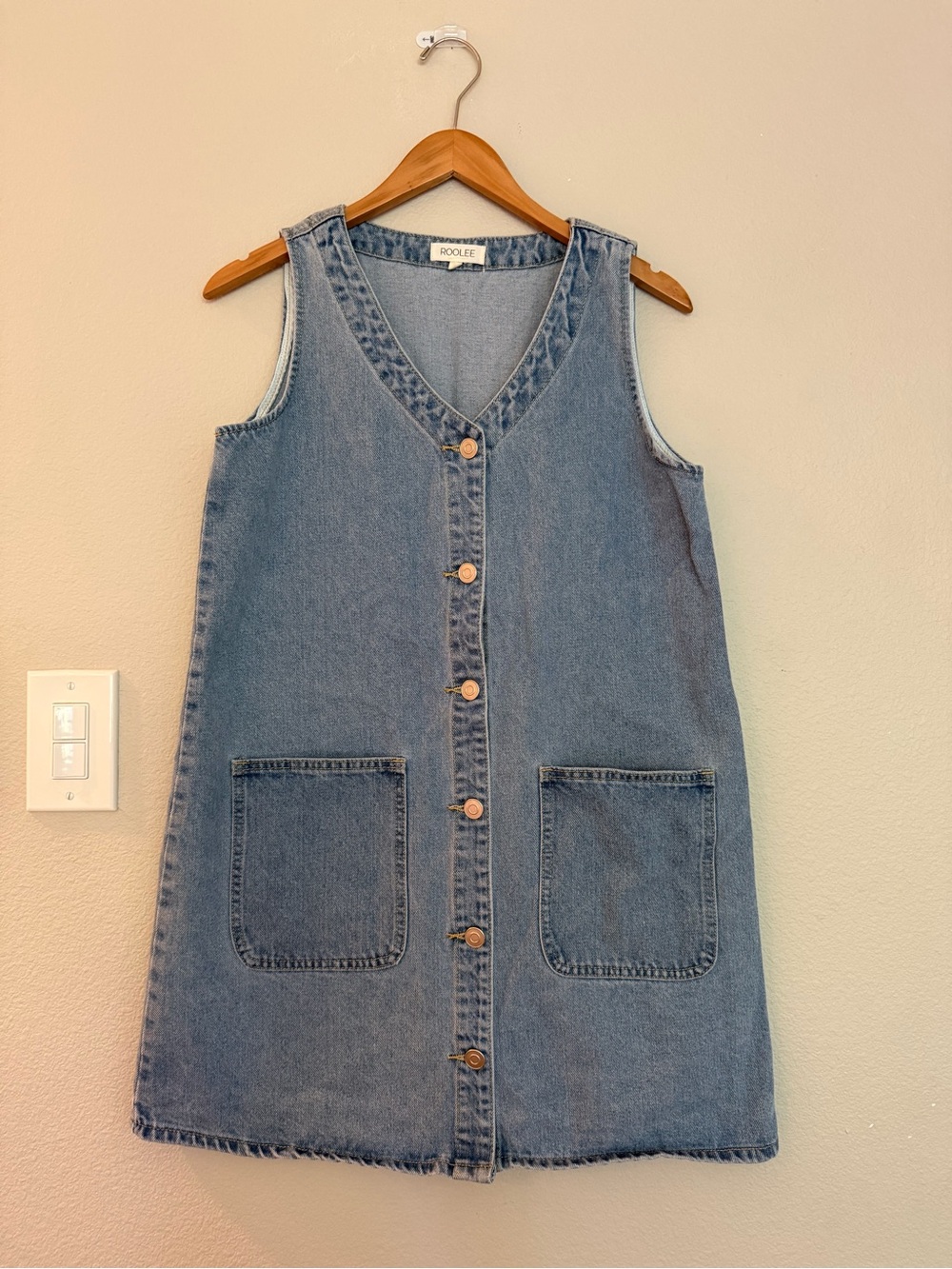 ROOLEE Blue Denim A-Line Mini Dress Size Small